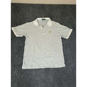 Masters Shirt Mens Large Polo 60s Two Ply Mercerized Augusta Golf‎ Green Striped